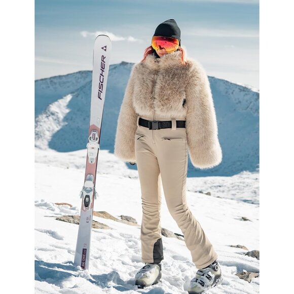 GSOU SNOW Womens Ski Suit One Piece Waterproof Snowsuit Slim Fit - Picture 4 of 8